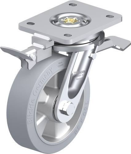 Blickle Lenkrolle mit Feststeller LO-ALEV 160K-ST-SG-RI4, Farbe Grau, Rad-Durchmesser: 16 cm, Tragfähigkeit: 400 kg - Bild 1