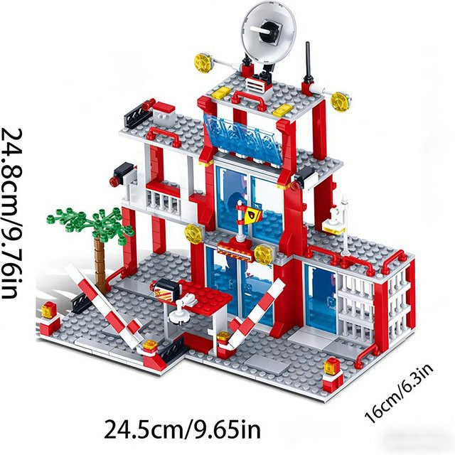 Linyi toy Bausteine Stadtgebäude Polizei Weltraumstation Feuerwehr 1000-teiliges Set - Bild 1