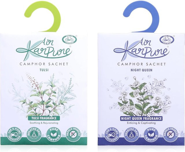 Cycle Pure Karpure Kampferbeutel 2er-Pack Nachtkönigin und Tulsi Lufterfrischer in Weiß - Bild 1