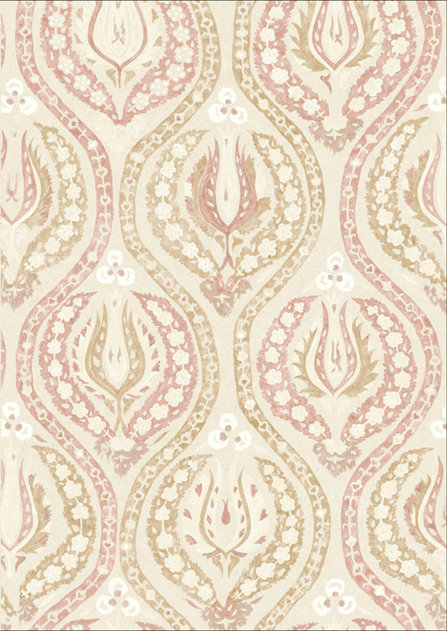 Lewis & Wood Tapete Benaki in Pink Cocoa mit floralem und orientalischem Design - Bild 1