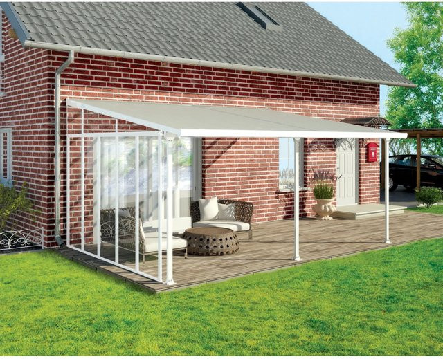 Palram Canopia Seitenwand 4 m Serie aus Polycarbonat und Aluminium in Weiß - Bild 1