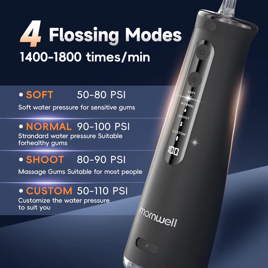 Mornwell F32 Sonic Wasserflosser, Schwarz, Unisex - Bild 2