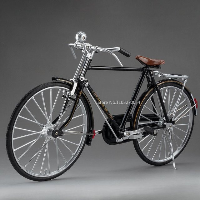 Linyi toy car Vintage Fahrrad Spielzeug Modellauto, 1:6, Schwarz, ab 14 Jahren - Bild 1