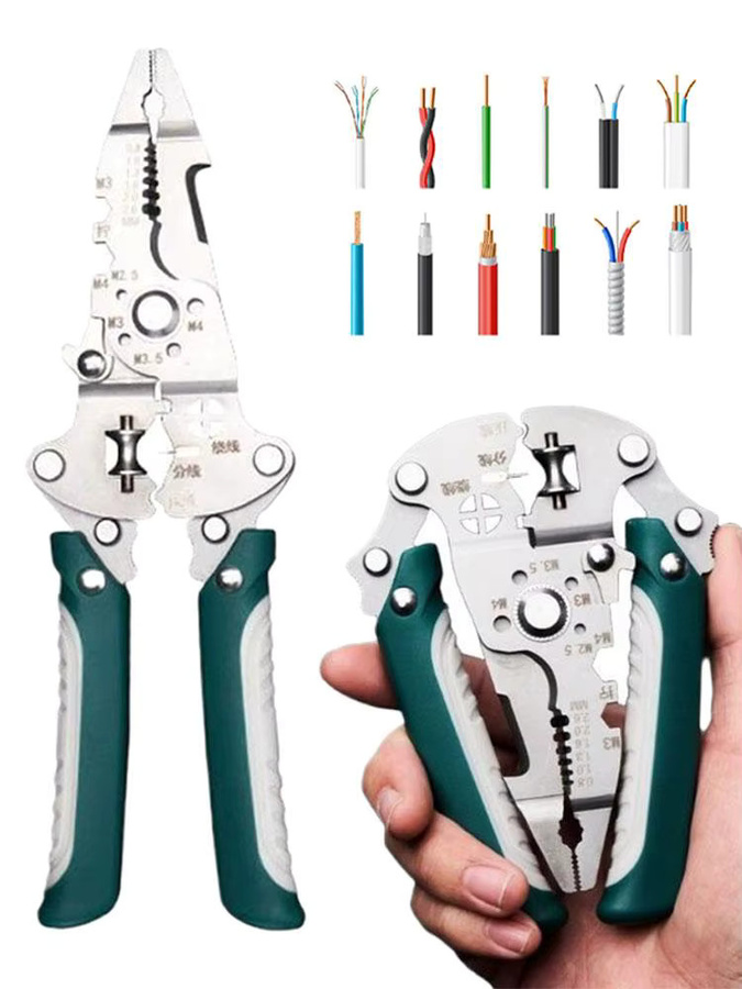 KITPIPI 16-in-1 Multifunktions-Abisolierzange mit Riemenscheiben-Design für Elektriker inklusive Drahtspalter, Drahtwickelzange und Crimpzange - Bild 7