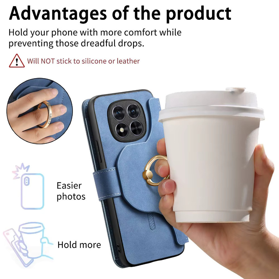 Xiaomi 2-in-1 Abnehmbare Leder-Reißverschluss-Brieftaschenhülle für Redmi Note 15 Pro Plus 5G, Redmi Note 15 Pro 4G und Note 15 Pro+ in Blau und Lila - Bild 3