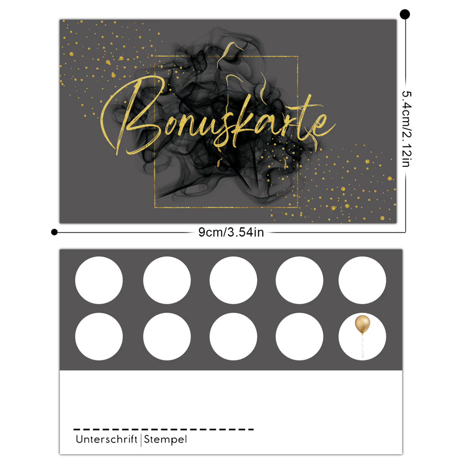 25 Stück Gold Seal Points Loyalty Karten aus Papier für Business-Kunden und Dienstleister wie Friseure oder Nagelstudios - Bild 2