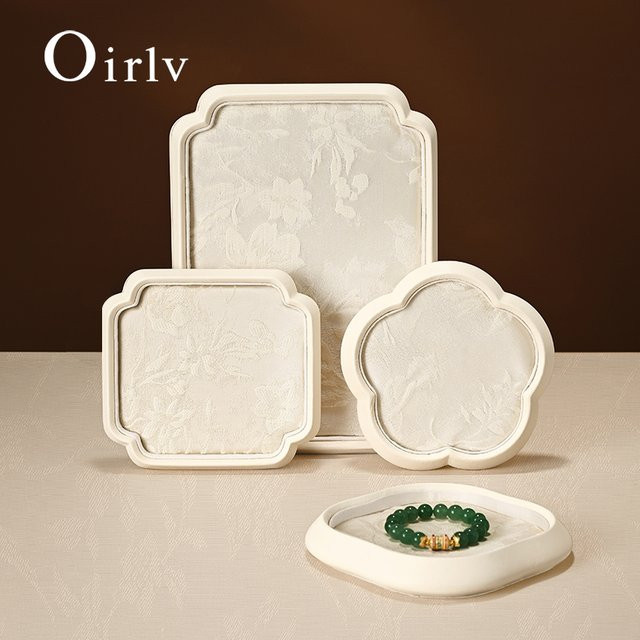 Oirlv Schmucktablett im orientalischen Stil aus Keramik für Ringe, Armbänder und Schmuckdisplay, erhältlich in Gold, Silber, Beige und Weiß - Bild 1