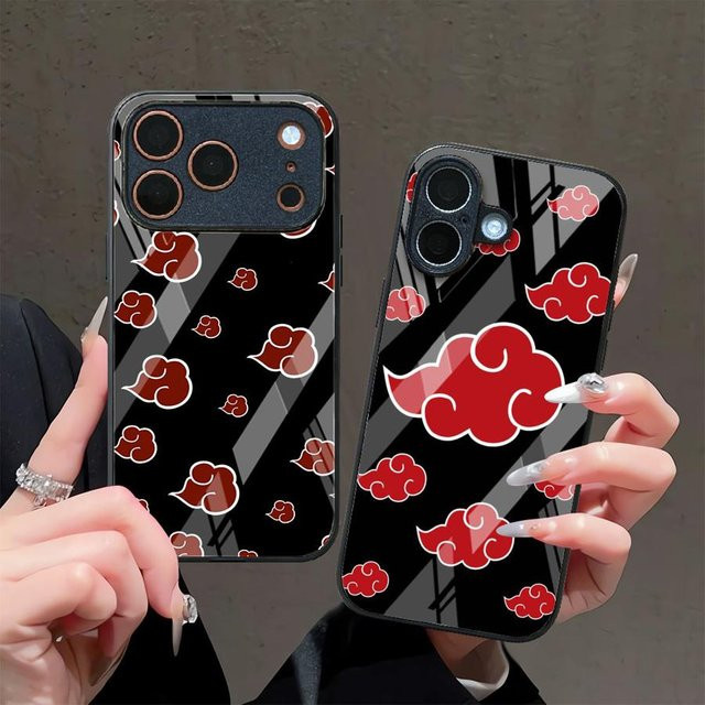 Handyhülle Glascase Naruto Anime für iPhone 12 bis 17 Pro Max in Schwarz und Multicolour - Bild 1