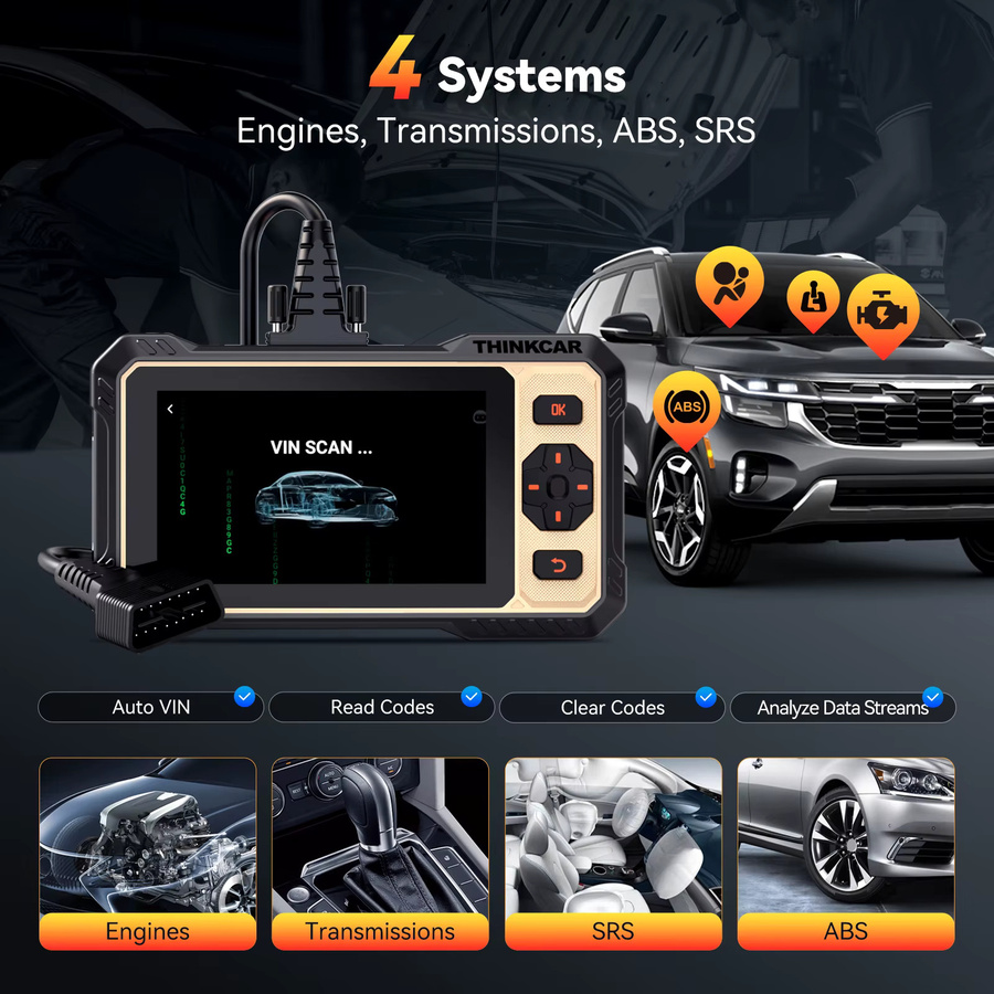 THINKCAR Thinkscan 662 OBD2-Diagnosetool in Schwarz mit 4-System-Scan, aktiven Tests und 12 Resets inklusive CANFD-Unterstützung - Bild 3