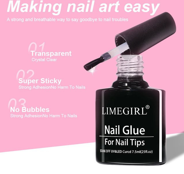 LIMEGIRL Nagelspitzen-Kleber, 7,5 ml, Transparent - Bild 1