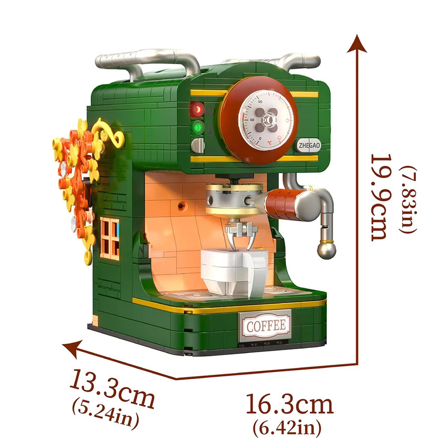 Kmoist Micro Bricks Blocks Realistisches Vintage-Kaffeemaschinen-Bausteinmodell - Bild 4