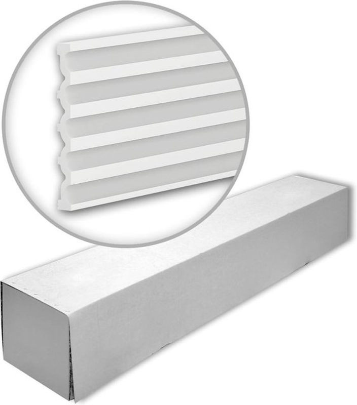 Profhome Decor Set mit 3 geometrischen 3D Wandpaneelen in Weiß aus Kunststoff für modernes Wanddesign - Bild 1