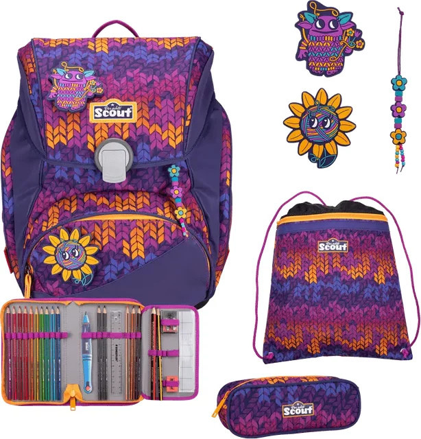 Scout Alpha Exklusiv Superflash Schulranzen-Set 4-teilig Fantasy in Multicolour - Bild 1