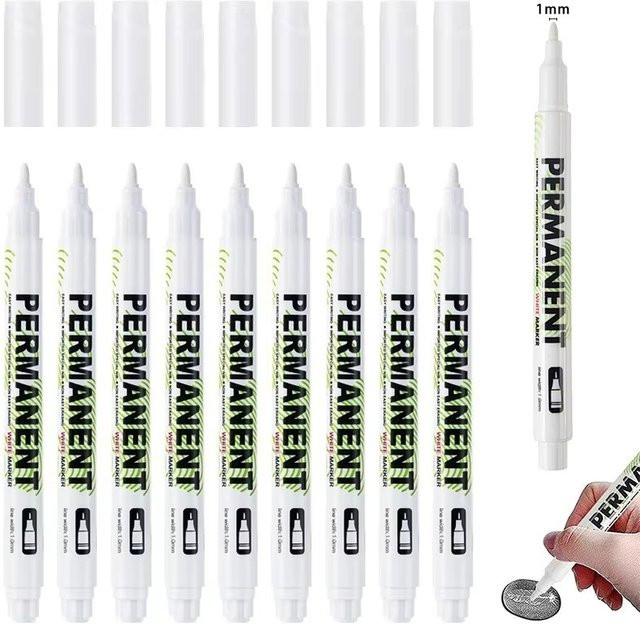 Weiße Permanent Marker mit feiner Spitze, ölbasierte Kunstmarker für Holz, Leder und Graffiti - Bild 1