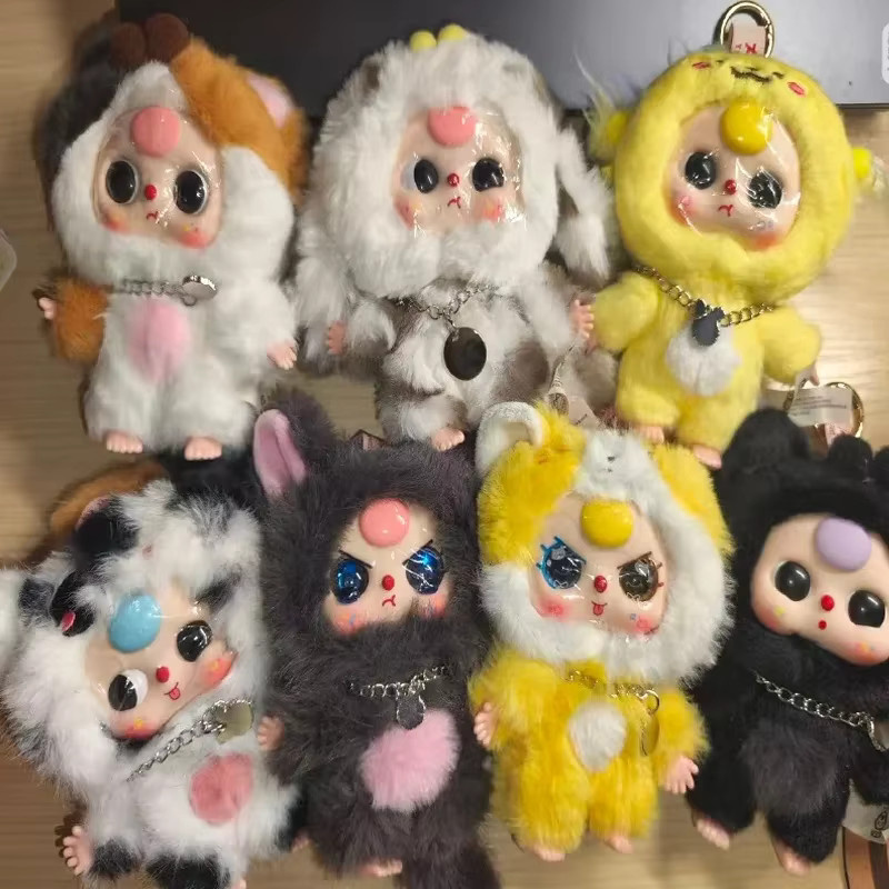 Baby Drei Katzen Und Hunde Serie Blind Box, Plüsch Puppe, Tasche Anhänger - Bild 1