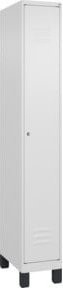 C+P Spind Classic PLUS Garderobenschrank mit 1 Abteil, Füße, Zylinderschloss und 3 Garderobenhaken, Farbe: Anthrazit/Grau, H x B x T: 195 x 30 x 50 cm - Bild 1