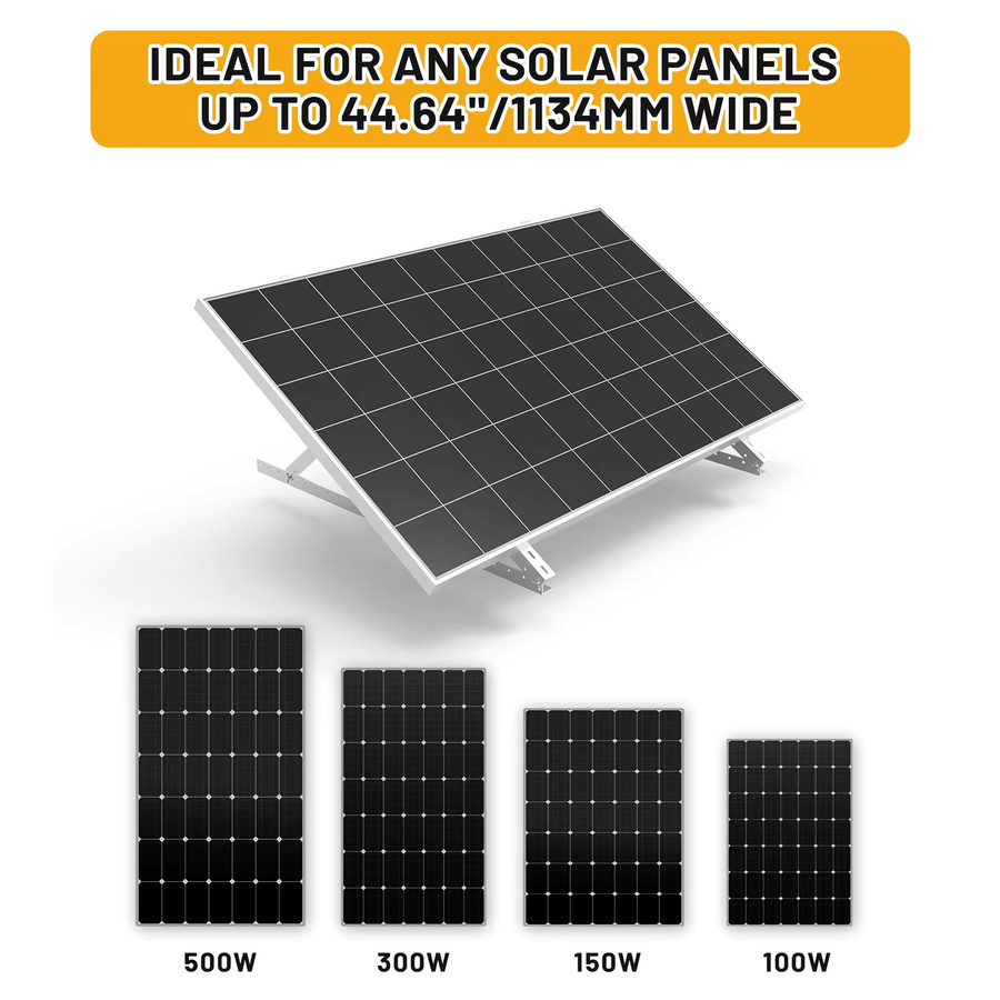 CP-SETUNO 45-Zoll Solarmodule mit verstellbaren Montagehalterungen für 100 W bis 500 W Solarpanels zur Installation auf flachen Oberflächen, Dächern oder Wohnmobilen - Bild 2