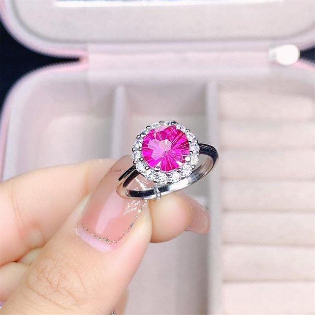 POMOiii Ring, Blume, rosa, Zirkonia, Damen - Bild 1