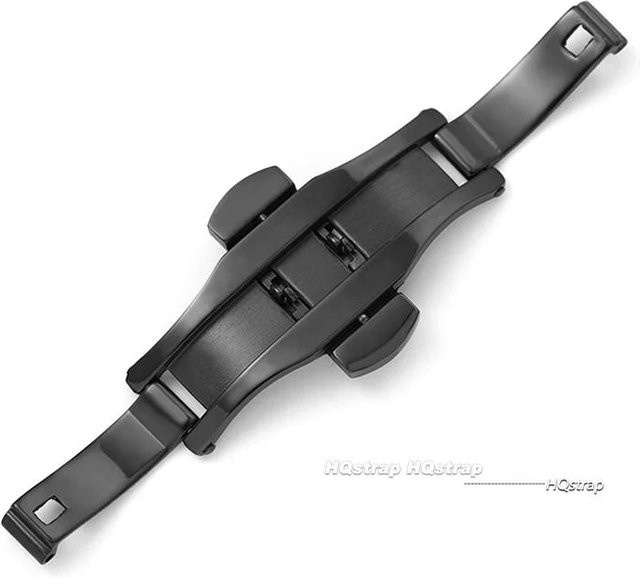 HQstrap Uhrenarmband-Schließe Edelstahl, Schmetterlingsschließe, Schwarz, Unisex - Bild 1