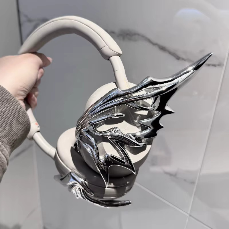 Individualisierte Kopfhörer-Schutzhülle für Sony XM5 in Silber aus 3D-Druck Harz - Bild 2