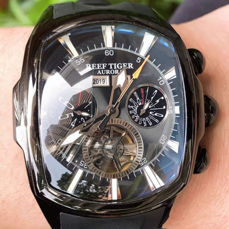 Reef Tiger Armbanduhr Automatik, Tonneau, Edelstahl, 45 mm, Herren - Bild 2