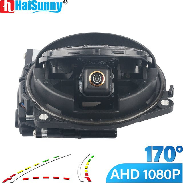HaiSunny Rückfahrkamera mit HD 1080P und Flip Logo für VW Golf 6 7 8, Passat B6 B7 B8, Arteon, Polo 6R und Magotan in Schwarz - Bild 1