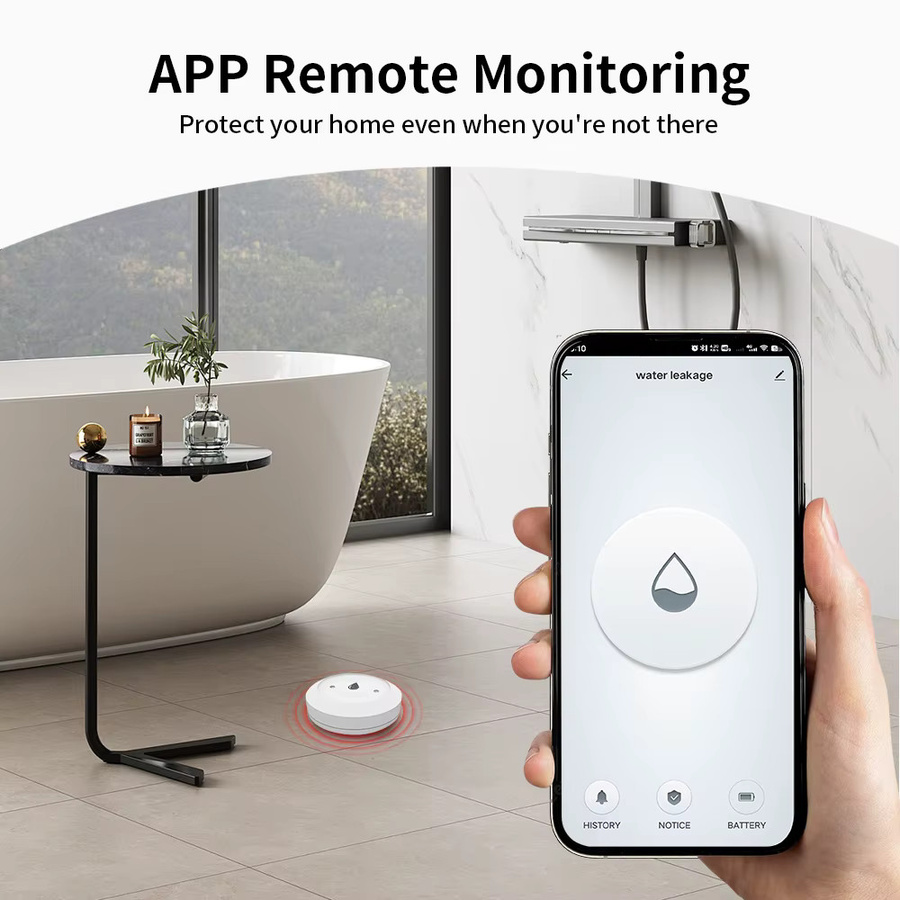 TNCE Tuya Zigbee 3.0 Smart Wasserlecksensor in Weiß zur Fernüberwachung via Smart Life App mit Überschwemmungsalarm und Kompatibilität für Alexa und Google Home - Bild 5