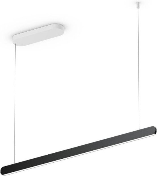 Occhio Mito linear volo 100 up LED-Pendelleuchte in Weiß matt mit Black Phantom Kopf, dimmbar mit Occhio air Modul, für die Raumbeleuchtung - Bild 1