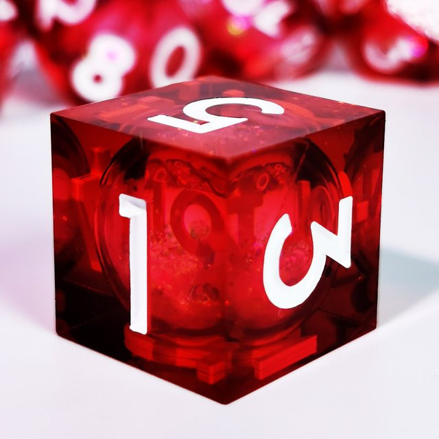 DnD Würfelset, 7-teiliges Set, rotes Drachenaugenmuster, Fantasy - Bild 1