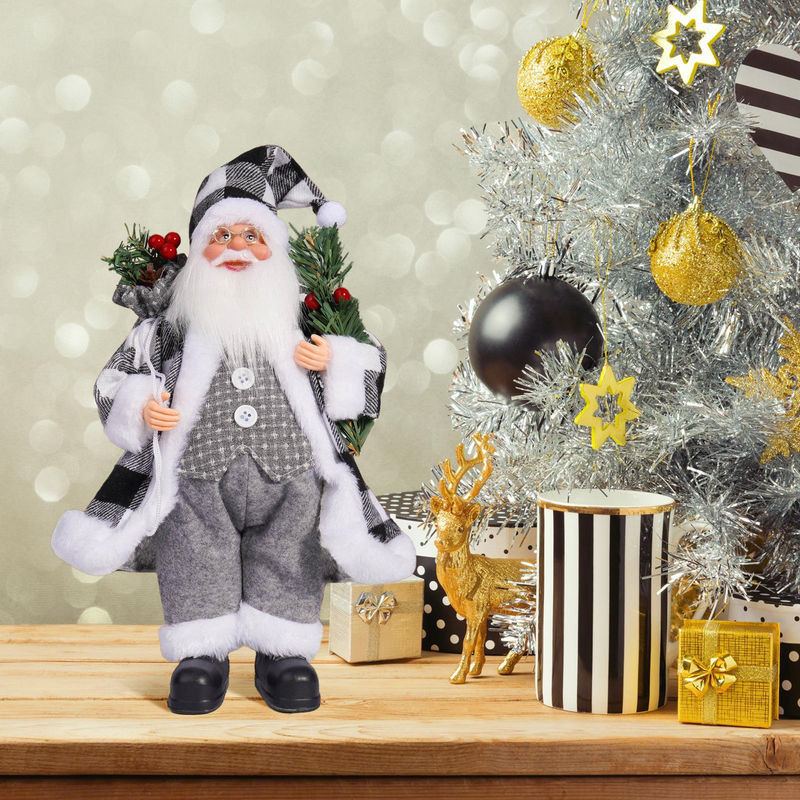 DIYelecs Weihnachtsmann Puppe als stehendes Weihnachtsornament in Rot und Mehrfarbig, Höhe: 30,48 cm - Bild 1