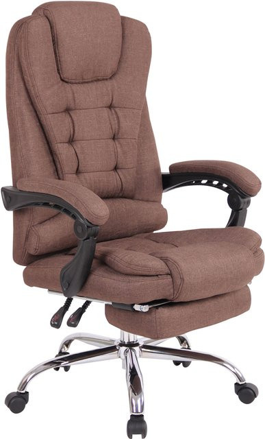 TPFLiving Bürostuhl Onix Stoff in Braun mit Armlehnen und Rollen für Home-Office und Büro - Bild 1