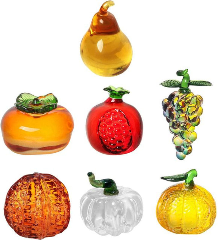 Homyl Glas Obst Figur Frucht Ornament Mehrfarbig als Miniatur Kristall Statue für Desktop Home Office Dekoration - Bild 1