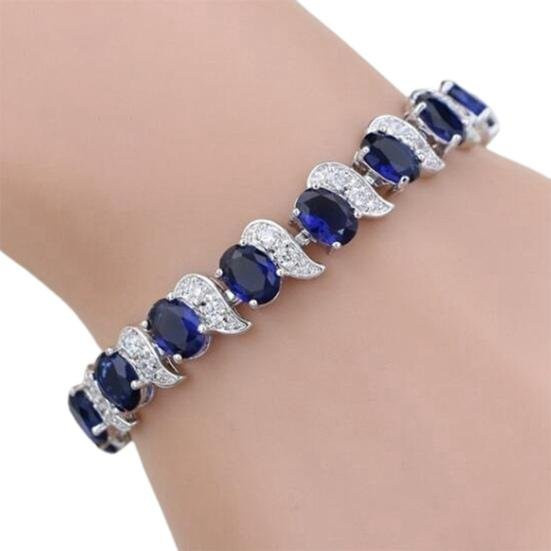 lipeiyinb Armband Blattanhänger, Blau, Zirkonia, Damen - Bild 1
