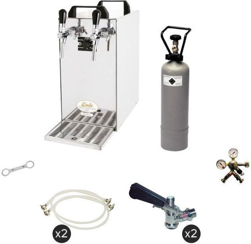 ich-zapfe Kontakt 40 2-leitige Zapfanlage mit Trockenkühler und Green Line, Zapfkopf Korb und KeyKeg, Silber/Edelstahl - Bild 2