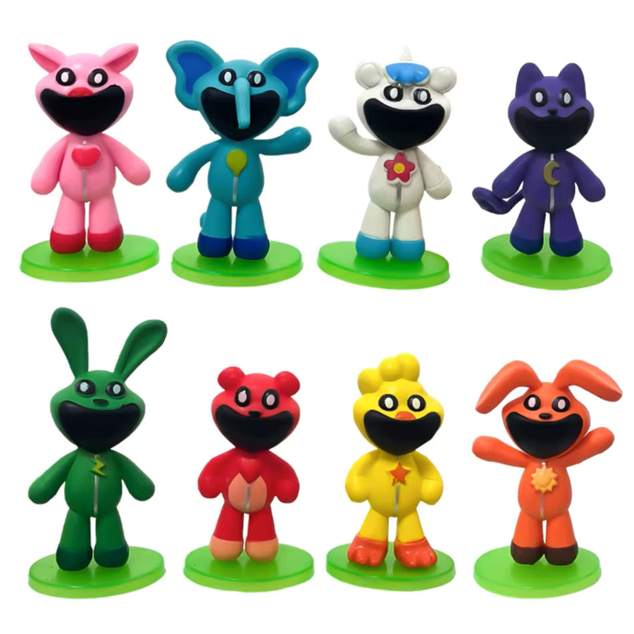 Bandai Smiling Critters Catnap & Dogday Figuren, 8-teiliges Set, PVC - Bild 3