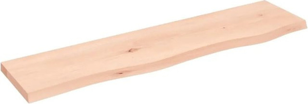 vidaXL Wandregal aus Massivholz Eiche Unbehandelt in Braun, B/T/H: 80 x 20 x 2 cm