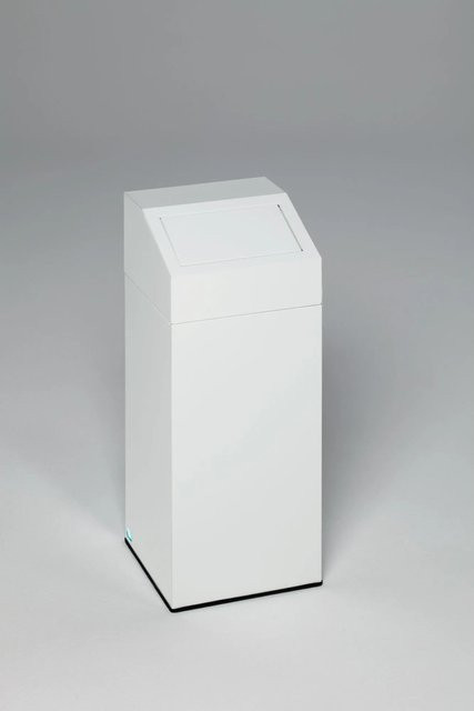 PROREGAL Selbstlöschender Wertstoffsammler Glas 82 Liter aus verzinktem Stahl in Weiß, H x B x T: 89 x 38 x 38 cm - Bild 1