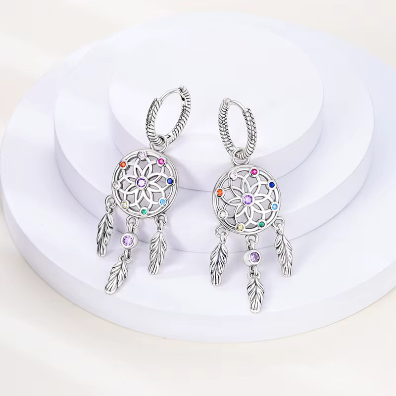 MISEFF Ohrringe, 925 Silber, Schlange, Dreamcatcher, Damen - Bild 1