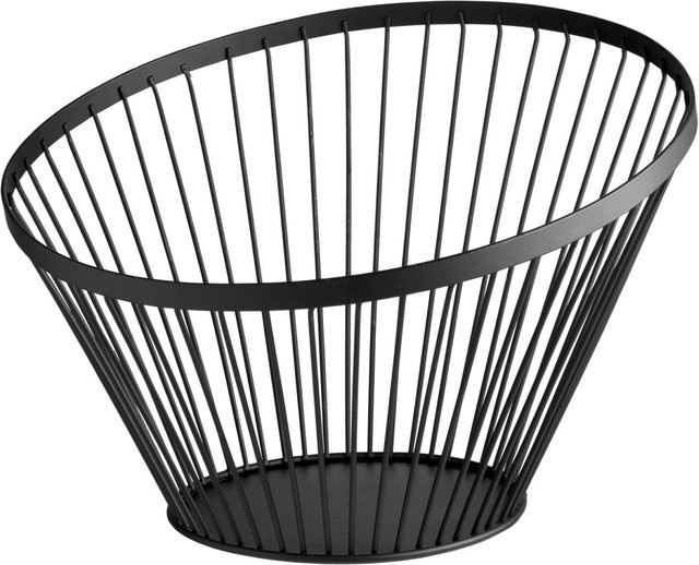 Alpena VEGA Obstkorb und Brotkorb aus Metall in Schwarz, Durchmesser: 30 cm, Höhe: 20,5 cm - Bild 1