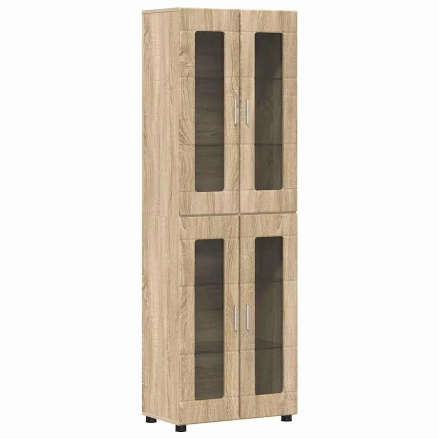 vidaXL Highboard FLORIN in Sonoma-Eiche, modernes Sideboard mit Schranktüren für Wohnzimmer oder Home Office, B/T/H: 60 x 35 x 182 cm - Bild 2