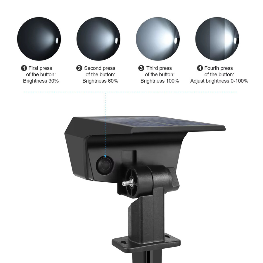 Gyarfas LED Solar-Flutlicht in Schwarz mit 1200 mAh Akku, wasserdichte Strahlerlampe für Garten und Weg - Bild 6