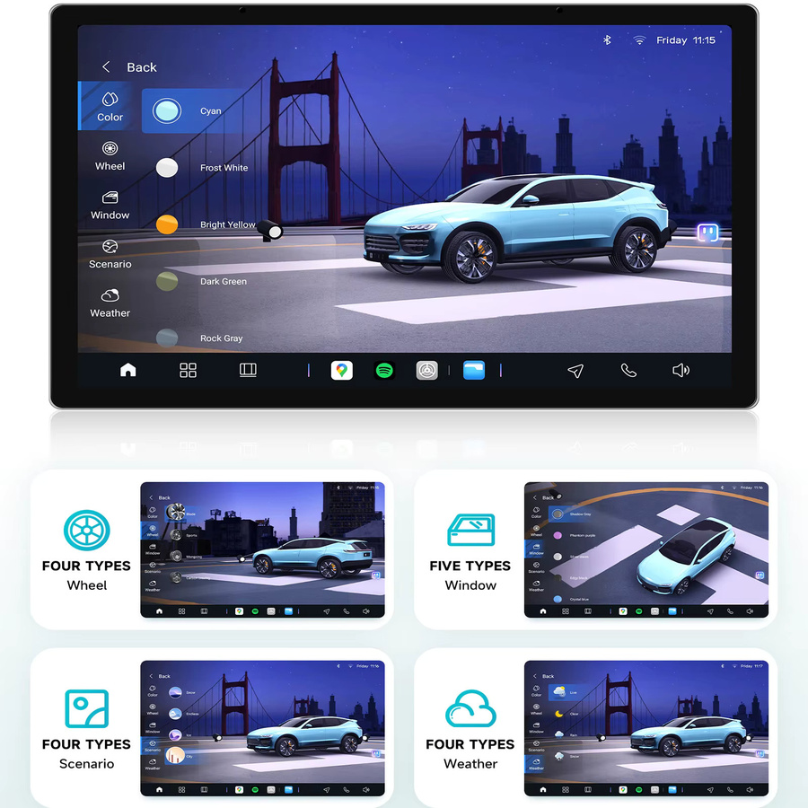 Hizpo Android Autoradio für Volkswagen Passat B7 2010-2015 mit 8 Kernen, 8+256 GB Speicher, GPS, Video, Carplay, 4G und AI Voice Navigation in Schwarz - Bild 2