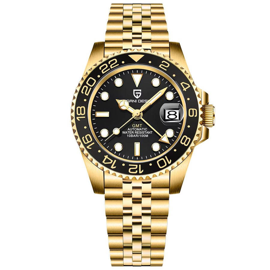 Pagani Design Armbanduhr, Automatik, GMT, Edelstahl, Keramik, Gold, Herren - Bild 7