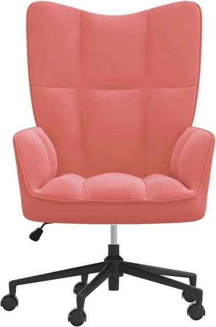 vidaXL Relaxsessel Modell 14 in Rosa aus Samt mit Armlehnen und 360-Grad-Drehfunktion - Bild 1