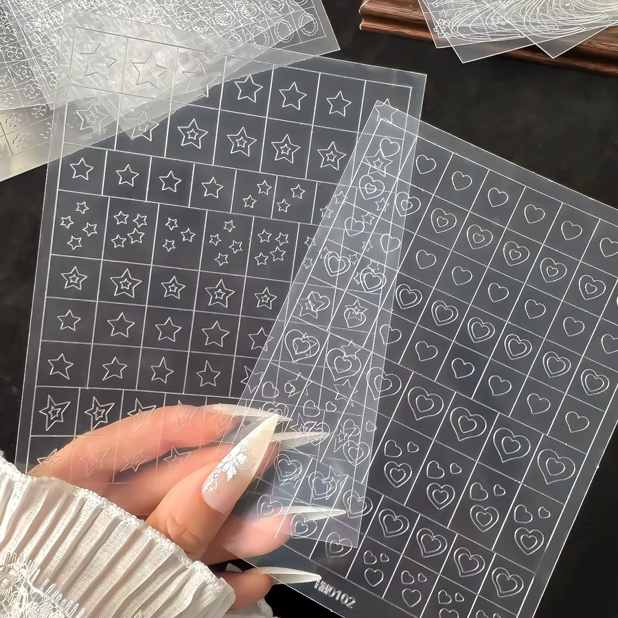 MAFANAILS Nagelaufkleber Hohlstern-Liebes-Nagelkunst-Spray-Sticker, 2 Stück - Bild 2