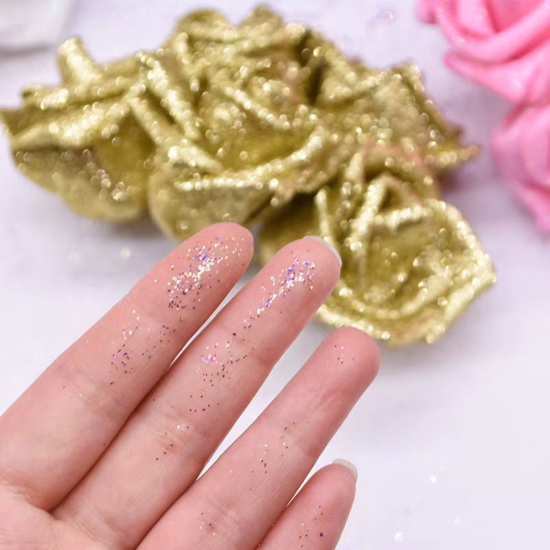 ZQCXLD Künstliche Glitter Rosen aus Schaum in Rot, Rosa und Gold für Hochzeiten und Party Dekorationen - Bild 2