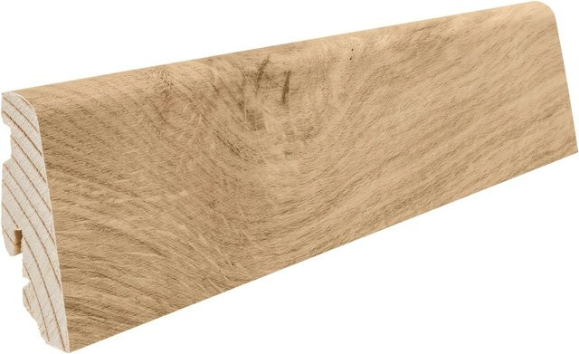 Haro Sockelleiste Eiche Alba-Phönix aus Massivholz in Braun und Beige, H x B x T: 58 x 19 mm, Länge: 2200 mm - Bild 1