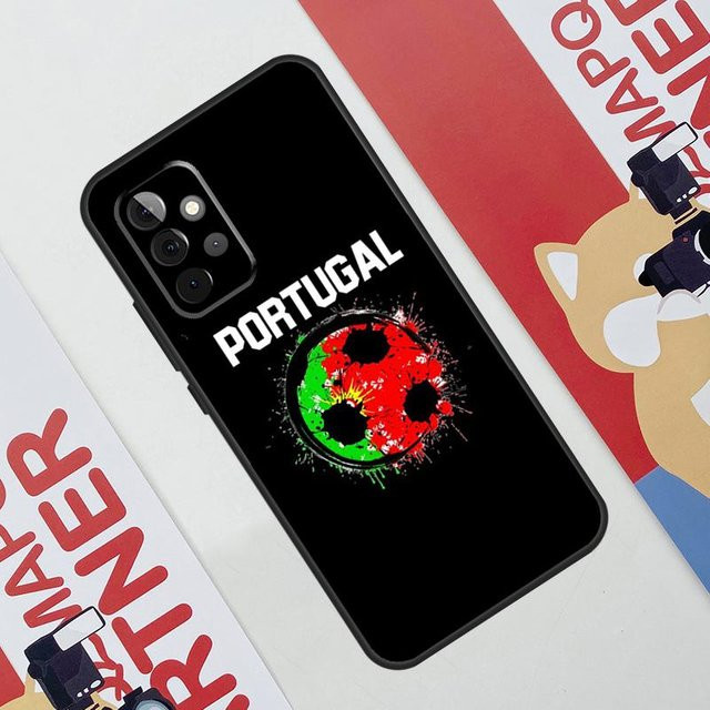 Samsung Galaxy Handyhülle mit Portugal Flaggen-Design in Schwarz für verschiedene Modelle wie A15, A35, A55, A54 und A34 - Bild 1