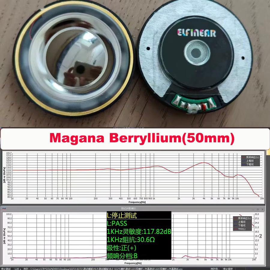 ELFINEAR 50mm Beryllium-Membran-Kopfhörertreiber mit N52 Großen Magneten, 118dB Hohe Empfindlichkeit, HIFI-Lautsprechereinheit für dein DIY-Kopfhörerprojekt - Bild 3