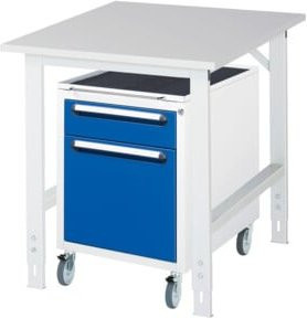 Rau Arbeitstisch Tom KM08 höhenverstellbar in Grau oder Weiß, B: 75 cm, T: 100 cm, H: 76-108 cm - Bild 1